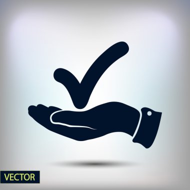 simge onaylayın. düz tasarım stil