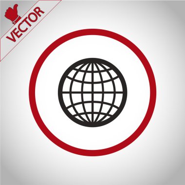 Küre simgesi düz tasarım