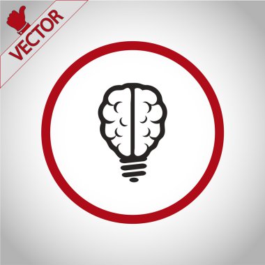 Beyin simge düz tasarım stil