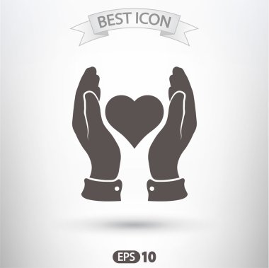 Ellerin simgesinde kalp