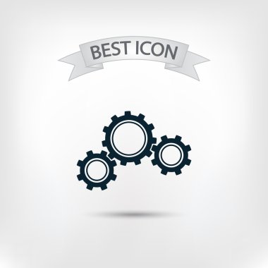 dişli simgesi. Düz tasarım biçimi