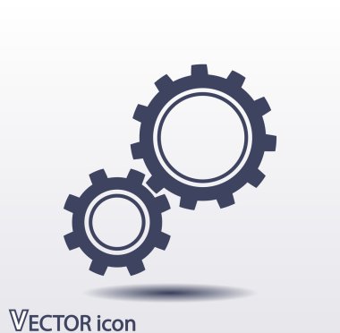 dişli simgesi. Düz tasarım biçimi