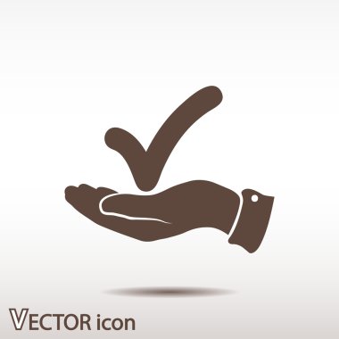 simge onaylayın. düz tasarım stil