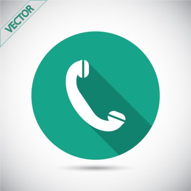 telefon, düz simgesi