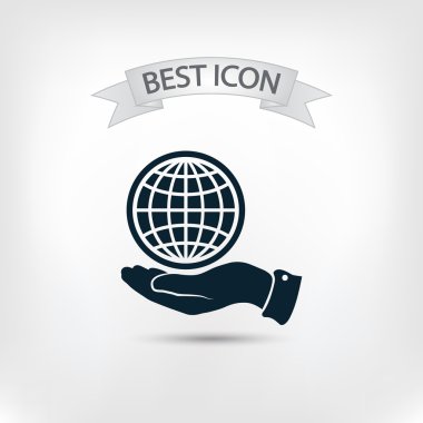 Küre simgesi düz tasarım