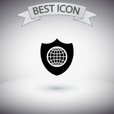 Kalkan simgesi. düz tasarım biçimi