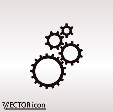 dişli simgesi. Düz tasarım biçimi