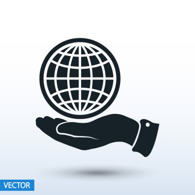 Küre simgesi düz tasarım