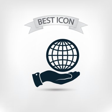 Küre simgesi düz tasarım