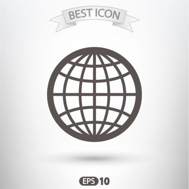 Küre simgesi düz tasarım