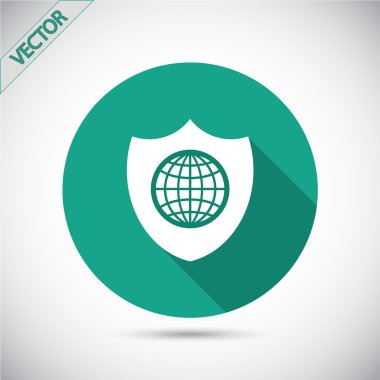 Kalkan simgesi. düz tasarım biçimi