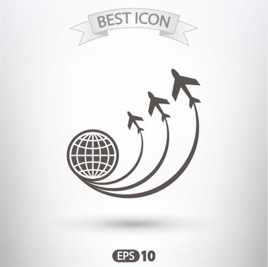 uçak simgesi olan Küre