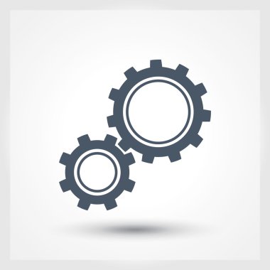 dişli simgesi. Düz tasarım biçimi