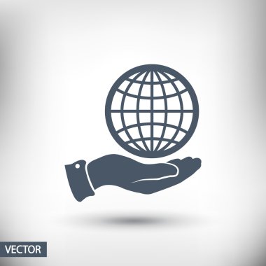 Küre simgesi düz tasarım