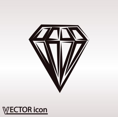 Elmas simgesi düz tasarım