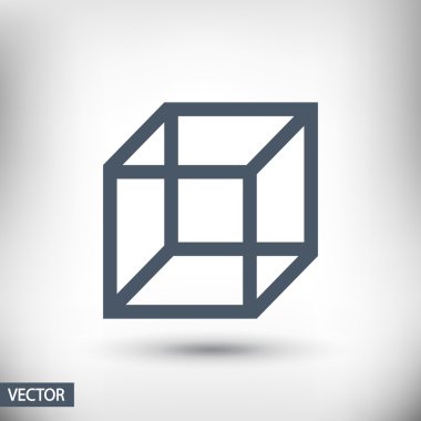3D küp logo tasarım simgesi