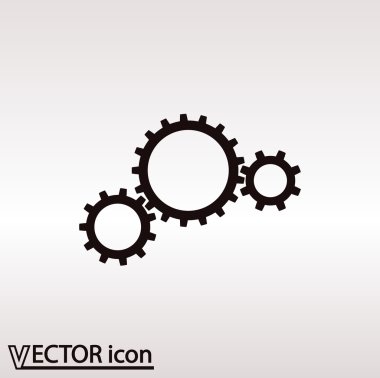 dişli simgesi. Düz tasarım biçimi