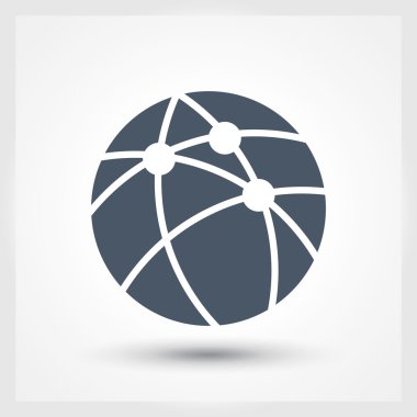 Küresel teknoloji ya da sosyal ağ simgesini