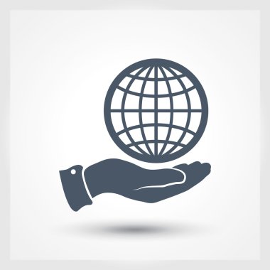 Küre simgesi düz tasarım