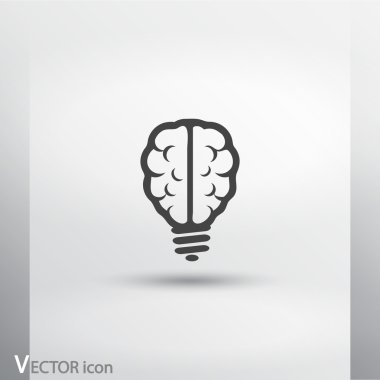 Beyin simge düz tasarım stil