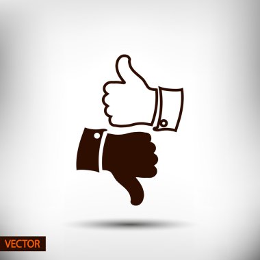 başparmak yukarı ve aşağı simgeler