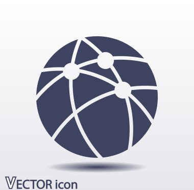 Küresel teknoloji ya da sosyal ağ simgesini