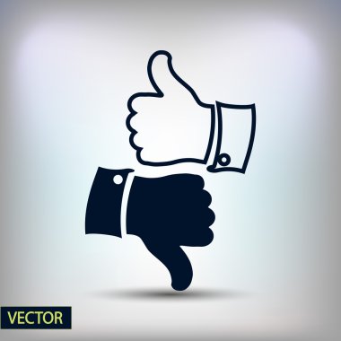 başparmak yukarı ve aşağı simgeler