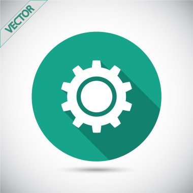 dişli simgesi. Düz tasarım biçimi