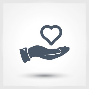 Kalp simgesi düz tasarım