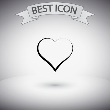 Kalp simgesi. Düz tasarım stili