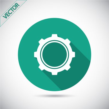 dişli simgesi. Düz tasarım biçimi