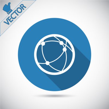 Küresel teknoloji ya da sosyal ağ simgesini