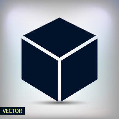 3D küp logo tasarım simgesi