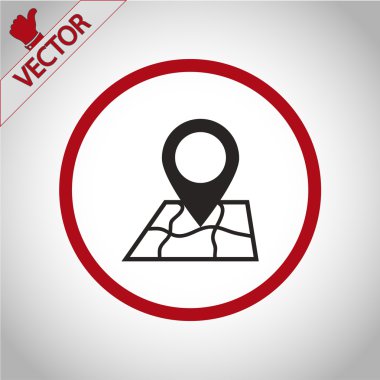 harita işaretçisi düz simgesi