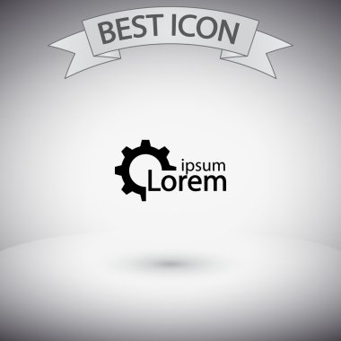 dişli simgesi. Düz tasarım biçimi