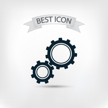 dişli simgesi. Düz tasarım biçimi