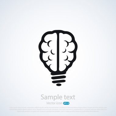 Beyin simge düz tasarım stil