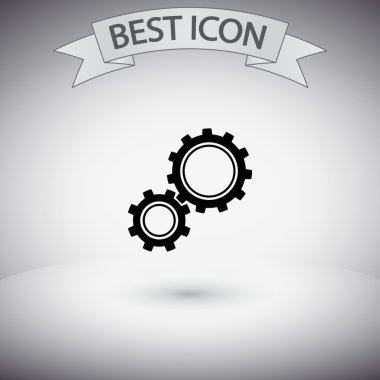 dişli simgesi. Düz tasarım biçimi