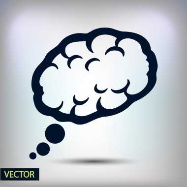 Beyin simge düz tasarım stil