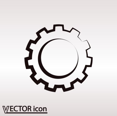 dişli simgesi. Düz tasarım biçimi