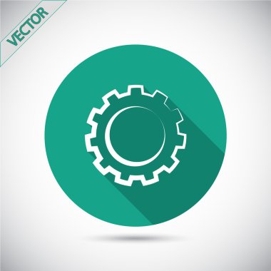 dişli simgesi. Düz tasarım biçimi