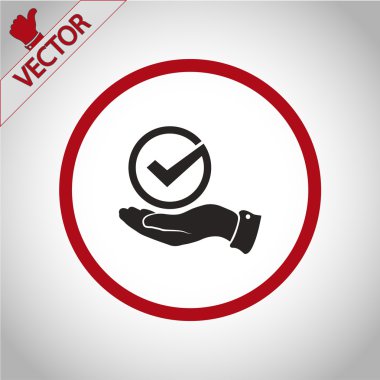 simge onaylayın. düz tasarım stil