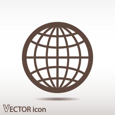 Küre simgesi düz tasarım