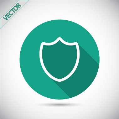 Kalkan simgesi. düz tasarım biçimi