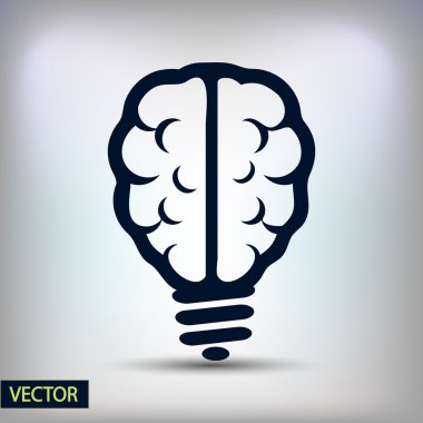 Beyin simge düz tasarım stil