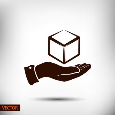 3D küp logo tasarım simgesi