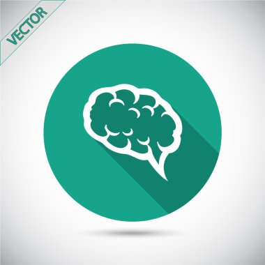 Beyin simge düz tasarım stil