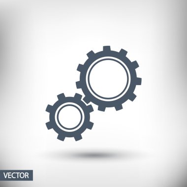 dişli simgesi. Düz tasarım biçimi