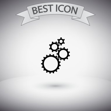 dişli simgesi. Düz tasarım biçimi