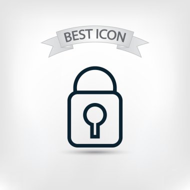 Kilit simgesi. Düz tasarım stili